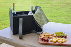 12 Bottle Wine Carrier Collapsible Reusable with Strap for Liquor Champagne Beer Glasses Storage Shopping Travel (Black)