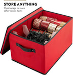 ZOBER Christmas Light Storage Reels - Christmas Light Organizer with 4 Plastic Wheels - Fits 200 Mini Lights Per Spool, Lights Storage - Strong & Durable Material - Stitched Reinforced Handles - Red