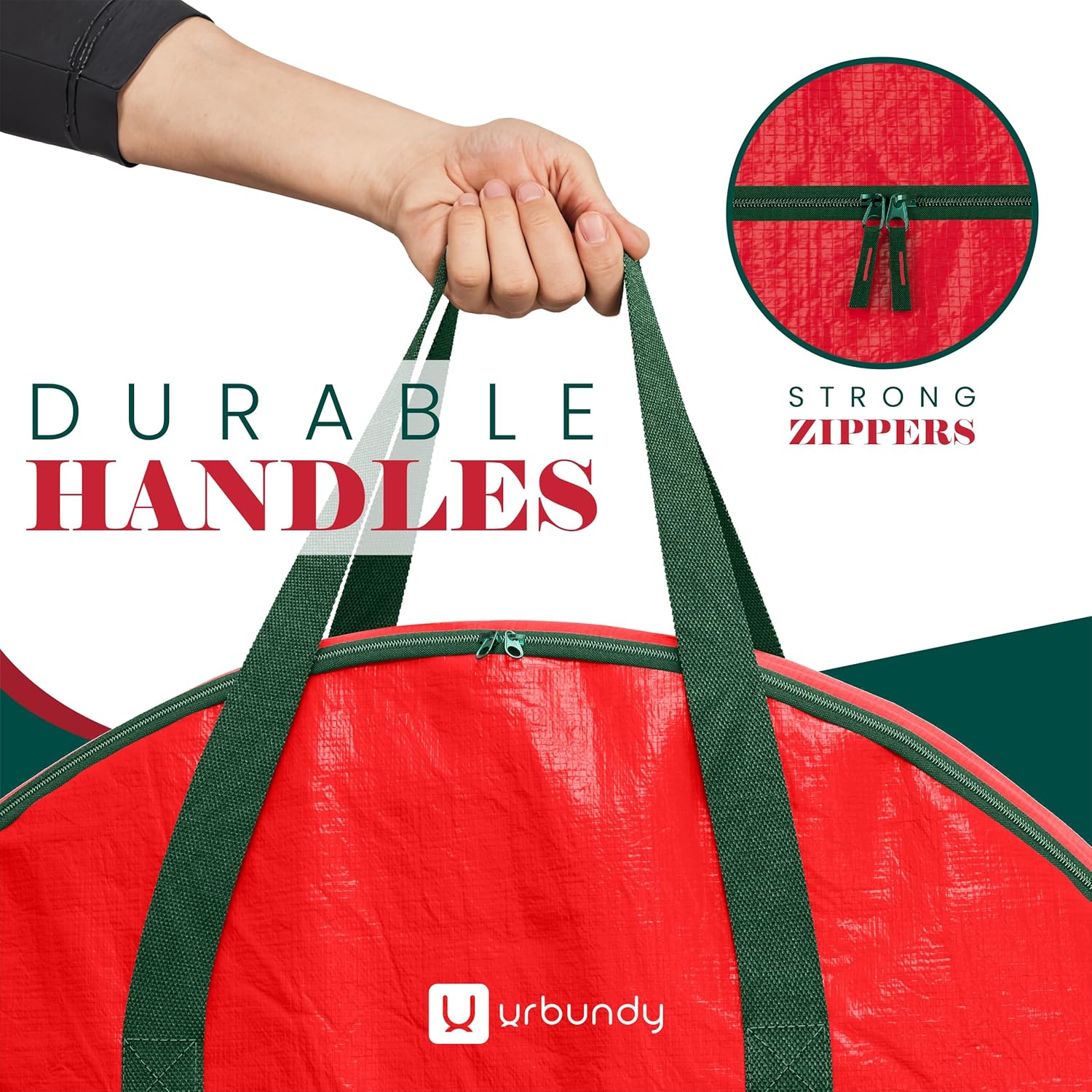 Heavy Duty Wreath Storage Bag 30 Inch, 2-Pack - Christmas Wreath Storage Container Red - Waterproof Plastic Material Wreaths Holder Storages - Holds 30 Inch Wreaths For Year Round