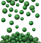 Green Glitter Foam Balls for Crafts, About 625 Mini Decorative Vase Filler Balls, Sparkly Table Scatter Confetti Decorations, 3/8" to 3/4", Green Party, Holiday, Wedding & DIY Décor