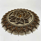Mandala Wall Art, Mandala Wood Wall Art Decor, Lotus Flower Wall Decoration, Layered Mandala (X-Large)