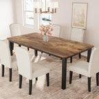 Garvee 78.7 Inch Industrial Dining Table for 6-8 People, Large Dinner Kitchen Tables with Sturdy Metal Frame, Multi-Use for Dining Room Living Room Indoor Restaurant Office Desk (Only Table)
