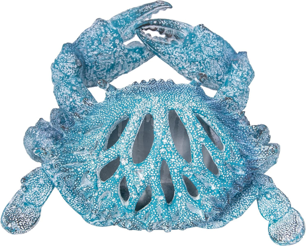 Coral Reef Crab Wine Bottle Holder Countertop Bar Single Wine Holder Nautical Coastal Decor (Aqua)