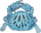Coral Reef Crab Wine Bottle Holder Countertop Bar Single Wine Holder Nautical Coastal Decor (Aqua)