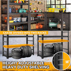 Garage Shelving Heavy Duty Metal Shelving 36" W x 16" D x 72" H 3000LBS Storage Shelves Adjustable Metal Shelves for Storage Industrial Garage Shelf for Warehouse Basement 5-Tier Black