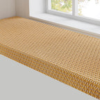 Custom Window Bench Seat Cushion Heavy Wicker Weaving Texture Customized Bay Window Sill Seating Foam Cushions for Indoor Furniture, Mudroom Entryway, Reading Kitchen Breakfast Nook, Non Slip Bottom
