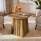 Tribesigns Small Side Table, Brown Farmhouse End Table for Living Room, 22" Compact Nightstand with Sturdy Top for Bedroom