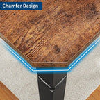 Garvee Large Dining Table for 6-8 People, 71" Wooden Kitchen Table with Sturdy Metal Frame, Dining Room Table for Dining Room, Kitchen, Black Leg & Retro