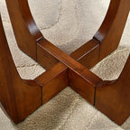 Wood Farmhouse End Table with Storage Shelf, 2-Tier Side Table with Curved Legs & Lower Removable Shelf, Accent Table for Living Room, Walnut Finish & Easy Assembly, Dark Brown