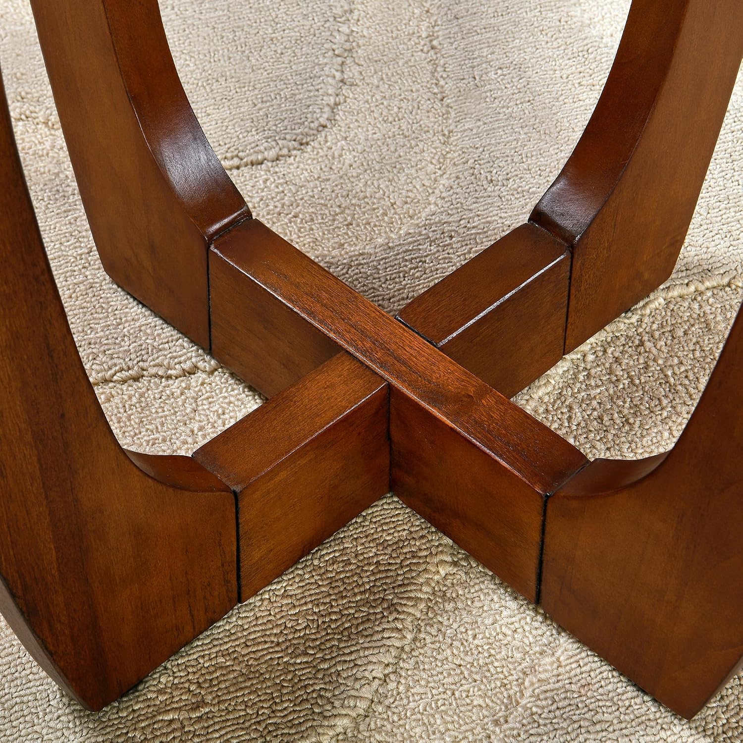 Wood Farmhouse End Table with Storage Shelf, 2-Tier Side Table with Curved Legs & Lower Removable Shelf, Accent Table for Living Room, Walnut Finish & Easy Assembly, Dark Brown