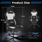 Gaming Chair, Ergonomic Computer Chair with Footrest and Lumbar Support, Height Adjustable Office Chair with 360° Swivel Seat and Headrest