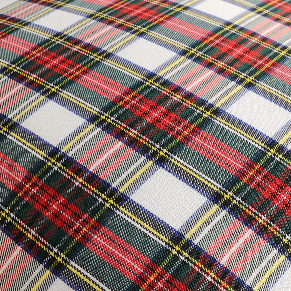 4TH Emotion Set of 2 Christmas Scottish Tartan Plaid Throw Pillow Covers Cushion Case Polyester for Farmhouse Home Decor Red and White, 20 x 20 Inches