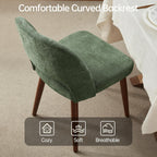 Usaint Wooden Dining Chairs Set of 4, 19.3" Modern Fabric Upholstered Dining Room Chair with Ergonomic Curved Backrest for Kitchen Dining Room and Restaurant, Green