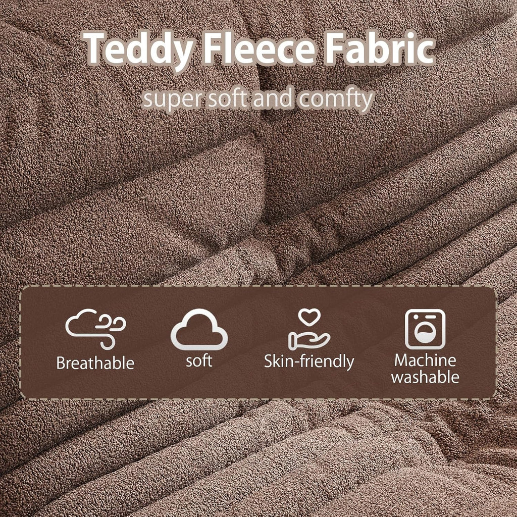 Oversized Bean Bag Chairs for Adults, Giant Beanbag Chair with Memory Foam, Comfy Lounge Chair Lazy Sofa for Apartment, Living Room, Bedroom, Office(Teddy Fabric)