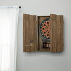 DMI Sports MI Sports Brown CricketPro Dartboard Cabinet | Designed for Arachnid 15.5” CricketPro 900, 800, 750, 650 Electronic Dartboards | Does Not Include Dartboard
