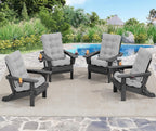 SERWALL Folding Gray Adirondack Chair Set of 4 with Memory Foam Cushions