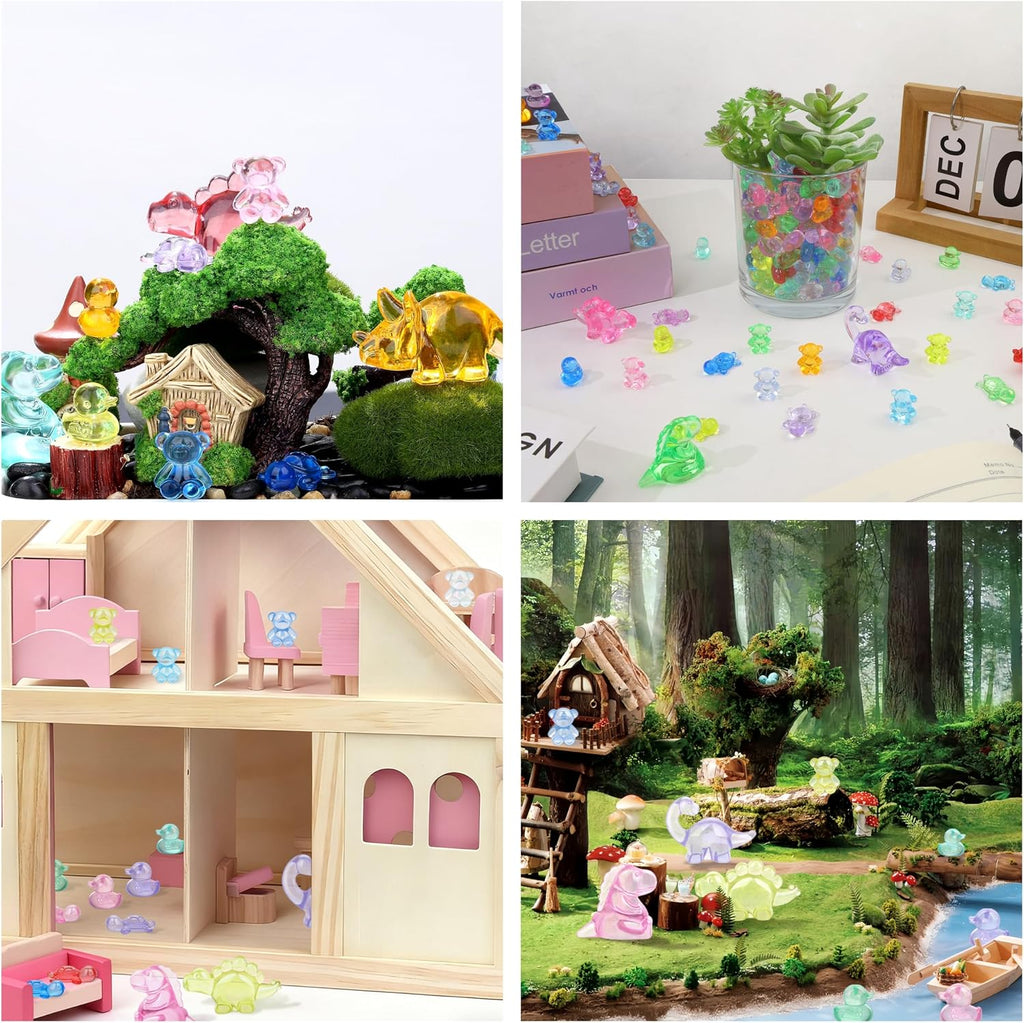 LAIDANLA Mini Dinosaur Figures Small Resin Animals to Hide Plastic Dinosaurs in Bulk for Sensory Bin Treasure Miniature Dinosaur Party Favors Gifts Easter Egg Vase Filler Crafts Cute Trinkets Desk