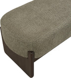 Christopher Knight Home Arden Minimalist Loop Yarn Fabric Dining Bench, Wooden Entryway Ottoman Bench, Modern Living Room Sofa Ottoman Footrest, Bedroom End of Bed Bench, Dark Green+Brown