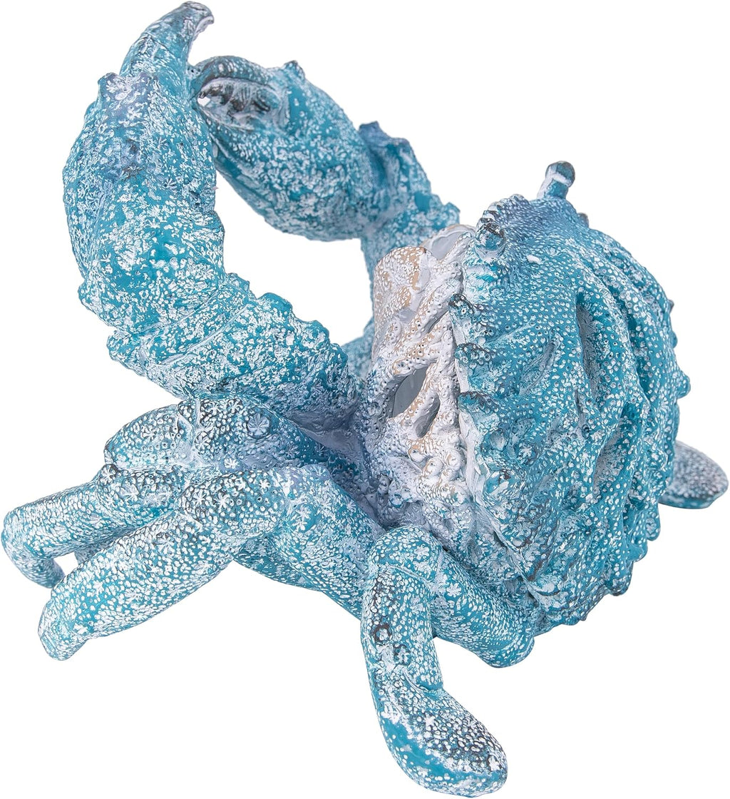 Coral Reef Crab Wine Bottle Holder Countertop Bar Single Wine Holder Nautical Coastal Decor (Aqua)