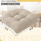 Tromlycs Chair Cushions for Dining Chairs Kitchen Seat Cushions Room Set of 2 Pads with Ties Indoor Non Slip Office 18 x 18 Inch, Beige