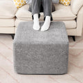 23.6'' Square Pouf Boneless Ottoman Foot Rest with High-Rebound Solid One-Piece Foam and Removable Washable Cover for Living Room, Gaming, Movie Watching - Grey