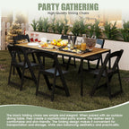 Folding Chairs Set of 4, Heavy Duty Plastic Foldable Chairs with Curved Backrest & Padded Seat, Folding Chairs for Home Kitchen Office Party, Supports 330 lbs, Space Saving Portable(Black Matte)