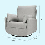 Davinci Juno Swivel Glider in Frost Grey, Greenguard Gold & CertiPUR-US Certified