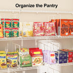 Wire Shelf Dividers for Closet: Clothes, Purse, Sweater Organizer, Vertical White Metal Rack Separators for Pantry, Bedroom, Kitchen Organization on Shelving (12" D x 10.6" H, 8 Pack)