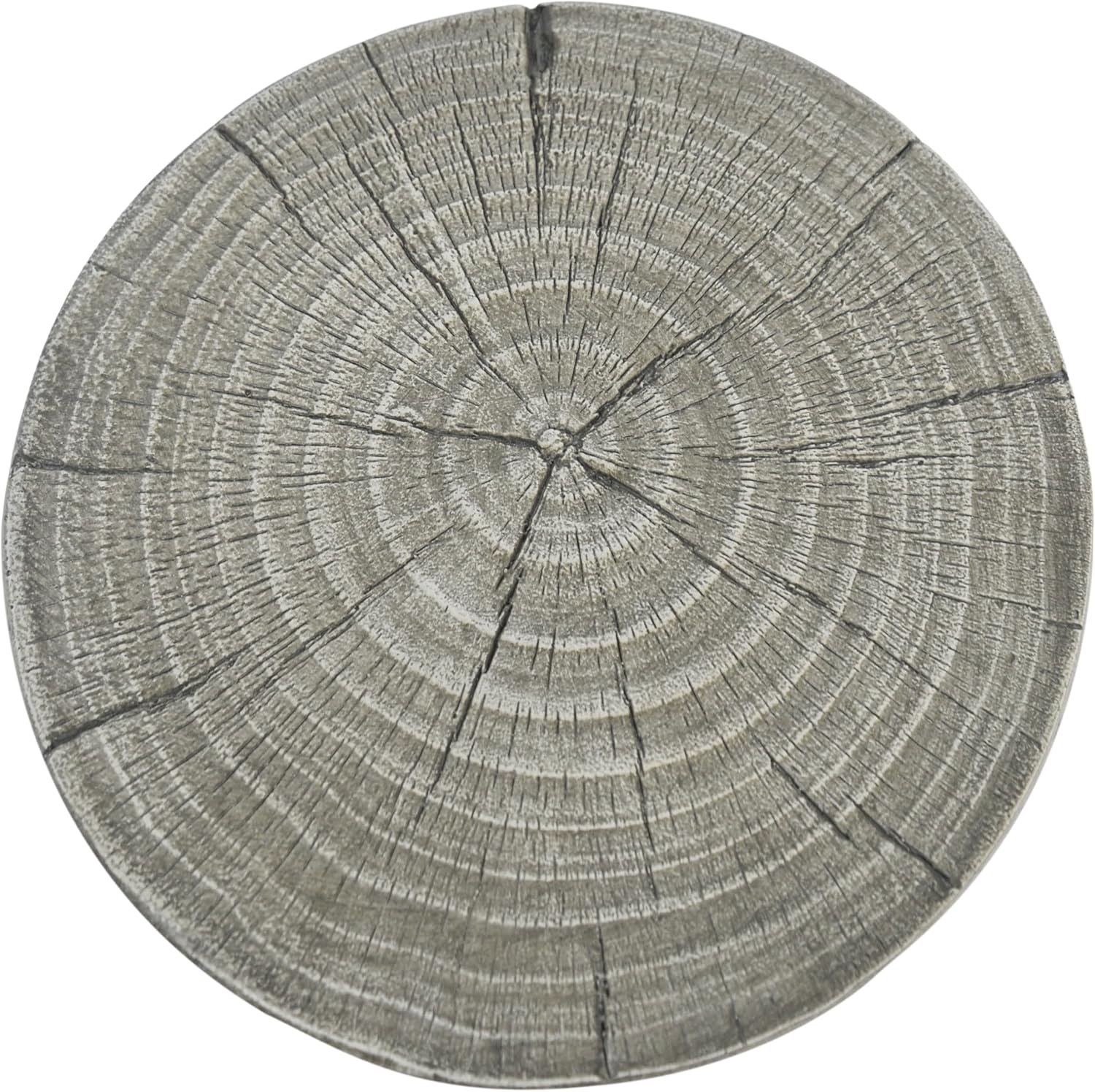 14.96" Side Table,Hollow Design End Patio Garden Stool Decorative Accent Table for Balcony Beach Pool Side,Lightweight Concrete,Wood Like Texture,Grey