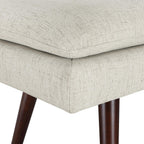 OSP Home Furnishings Amanda Mid-Century Modern Upholstered Bench with Solid Wood Tapered Legs, 54-inches, Linen Fabric