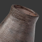 Brown Ceramic Vase - 10 Inch Rustic Farmhouse Vases Home Decor, Decorative Pottery Flower Vase for Living Room, Table Centerpiece, Shelf Kitchen Mantel Decor