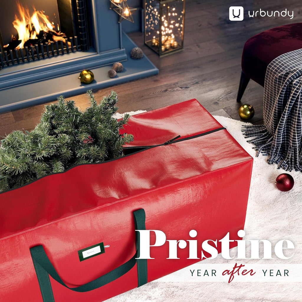 Heavy Duty Moving Bag 7.5 Ft - Christmas Tree Bag Red - Xmas Tree Storage Bag Holds 7.5 Ft Christmas Tree Storage For All Year Round Christmas Storage