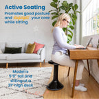 ECR4Kids ACE Active Core Engagement Wobble Stool, 20-Inch Seat Height, Flexible Seating, Black