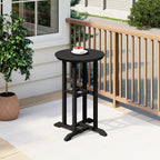 Costaelm Outdoor Bar Table, 37" Counter Height Round Patio Cocktail Bar Table, Patio Bar Table Bistro Dining Table Pub Table for Front Porch Deck, Backyard, Garden, Black