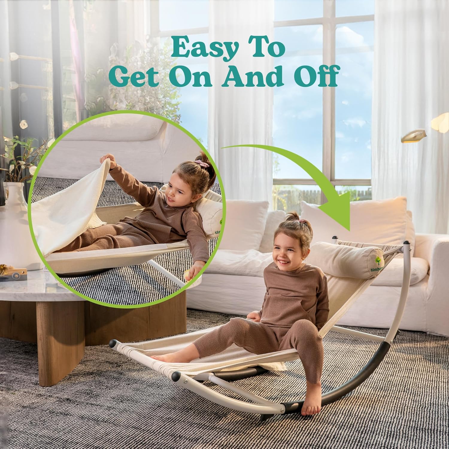 Kids Rocking Chair - Kids Recliner Chairs for Toddlers, Kids Chairs Comfy Toddlers Lounge Chair - Adjustable Pillow and Blanket for Sensory Comfort Included