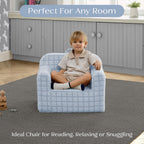 Delta Children Checkered Cozee Chair, Blue