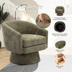 CABIHOME 360° Accent Chair, Wood Frame & Soft Padded Lounge Chair with Ergonomic Wrap Design, Cozy Chenille Fabric Armchair for Living Room, Garden, Patio