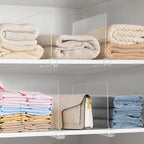 HBlife 12 Pack Clear Shelf Dividers, Vertical Purse Organizer for Closet Perfect for Sweater, Shirts, Handbags in Bedroom and Kitchen, Adjustable Acrylic Bookshelf for Organization