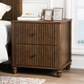 Nightstand with 3 Drawers, Wood Bedside Table Night Stand, Wide Sofa Side End Table 3 Drawers Chest of Dresser for Living Room, Bedroom