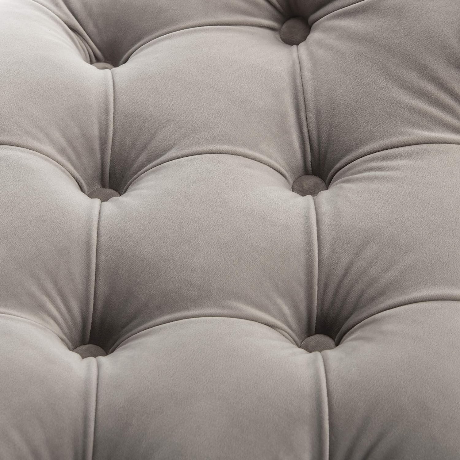 Safavieh Home Collection Eugenie Pale Taupe and Gold Tufted Velvet Acrylic Bench