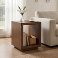 Christopher Knight Home Cubes Modern Coffee Table with Storage, Wooden Square Side Table, Living Room Sofa End Table, Walnut