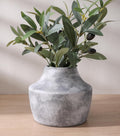 Grey Ceramic Flower Vase, 5.3 in Rustic Farmhouse Vase, Small Handcrafted Weathered Pottery Vases, Decorative Terracotta Vases for Flower, Living Room, Centerpieces, Table, Home Decor