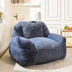 Bean Bag Chair, Faux Fur Bean Bag Chairs for Adults, Fluffy and Comfy Bean Bag with Filler, Bean Bag Sofa Chair for Reading, Gaming, Stuffed High-Density Foam (Grey)