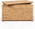 happimess HPM9005A Anada Wicker Weave 30" Storage Trunk, Wooden Frame/Water Hyacinth, Farmhouse, Transitional, Coastal, Rustic for Office, Dorm Room, Living-Room, Bedroom, Dining-Room, Natural