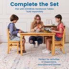 ECR4Kids Three Rung Ladderback Chair, 14in Seat Height, Classroom Seating, Honey, 2-Pack
