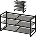 Garden 4 you Shoe Rack - Expandable Shoe Organizer for Closet, Metal Shoe Shelf Organizer, Stackable Adjustable Shoe Storage Shelf for Entryway, Garage, Door Entrance (3-Tier)