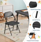 5 Piece Set Folding Card Table and Chairs, Portable Foldable Table with 2 PU Padded Chairs, Lightweight Dining Set for Indoor Outdoor, Camping, Parties, RV