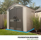 Lifetime 7' x 7' Outdoor Storage Shed with High-Density Polyethylene, Steel-Reinforced, Desert Sand
