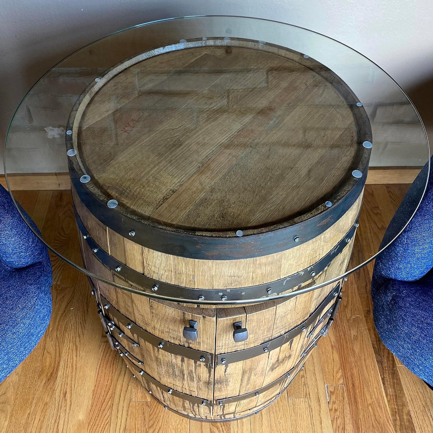 30" Wine Barrel Glass Top