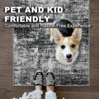 KILOCOCO Modern Abstract Runner Rug 2x6 ft Washable Hallway Runner Rug Non Slip Soft Printed Kitchen Runners for Hallways Entryway Bedside Laundry Room Floor Runners, Black/Grey